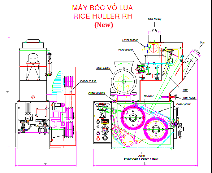 Máy bóc vỏ lúa
